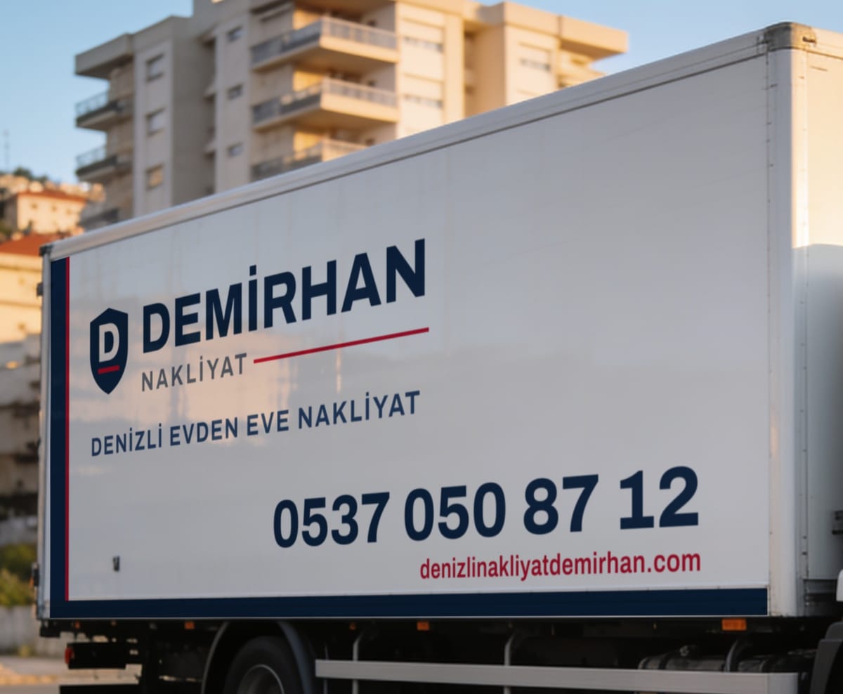 Denizli nakliyat kamyonunun yan yüzü: Demirhan Nakliyat ve telefon numarası